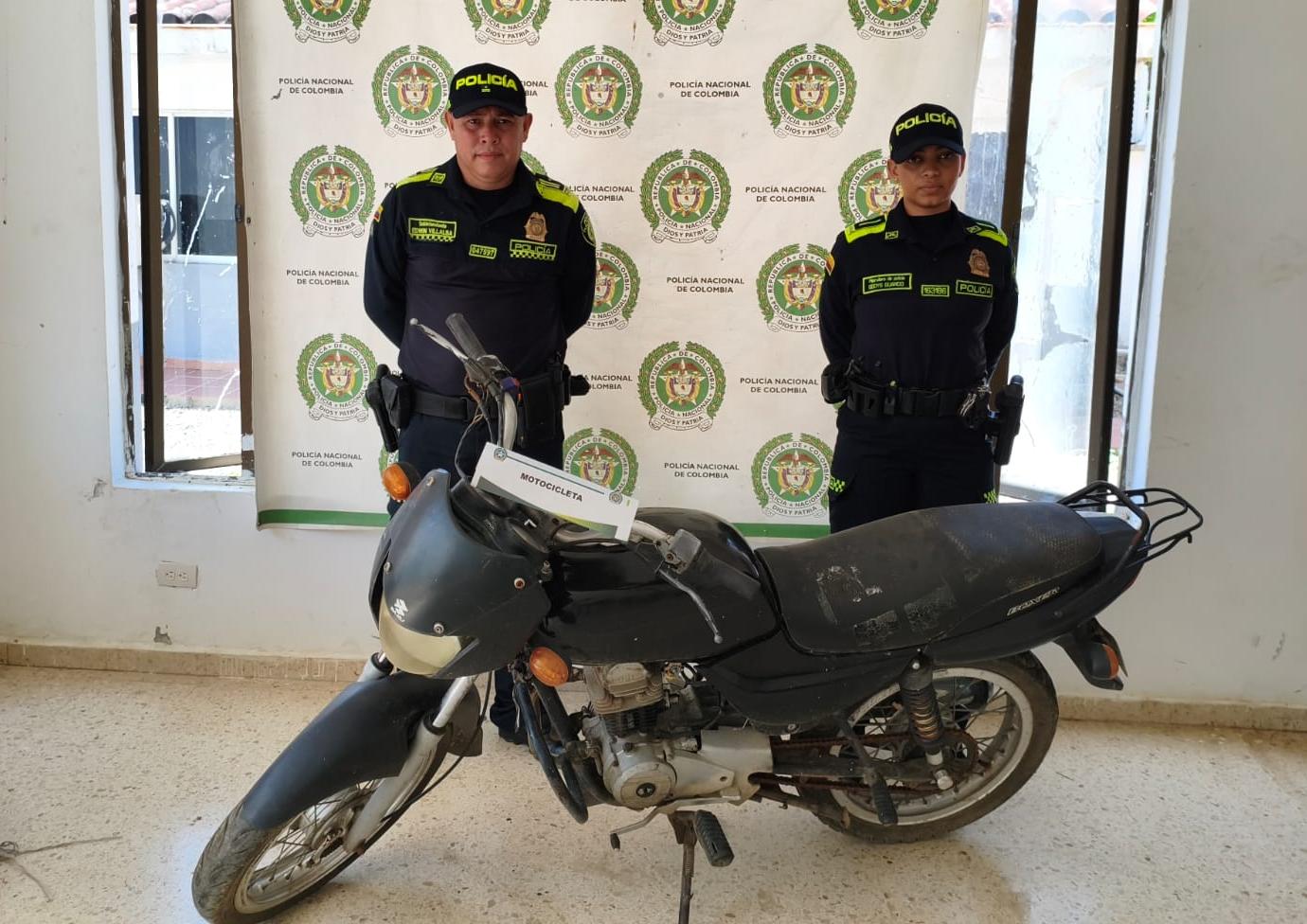 Moto recuperada. // Policía de Bolívar