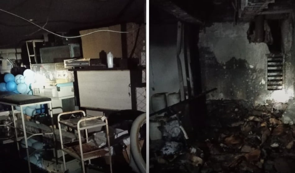 Incendio en una bodega de la Clínica La Esperanza de Montería.