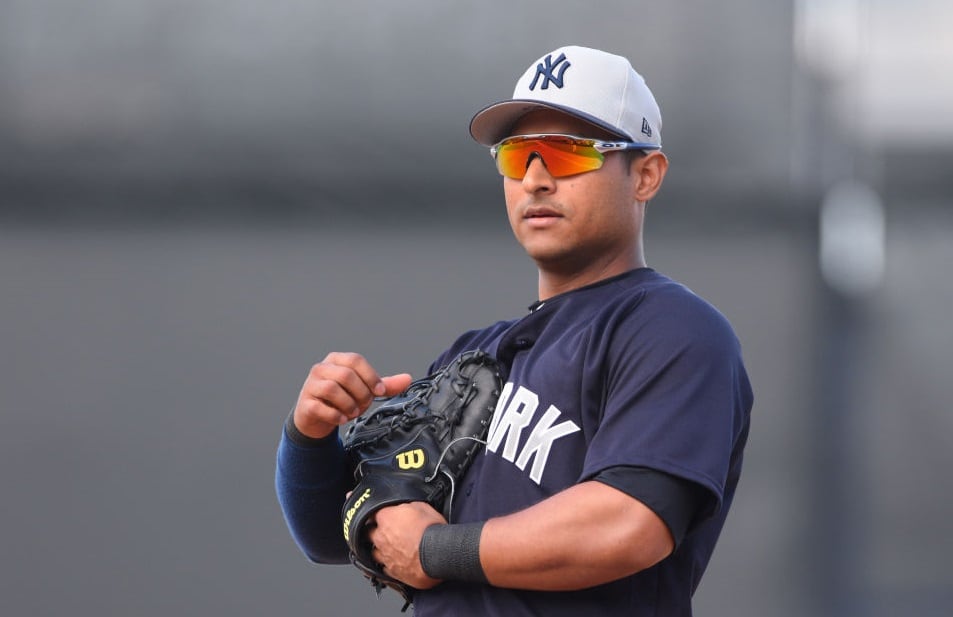 Donovan Solano en 2017 con los New York Yankees / Getty Images