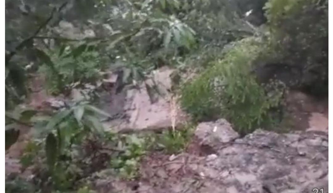 Pérdida de bancada sector Lajas, Aguazul. 