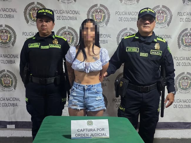 Alias ‘Melissa’ fue capturada en Girardot, Cundinamarca. Foto: Policía de Cundinamarca.