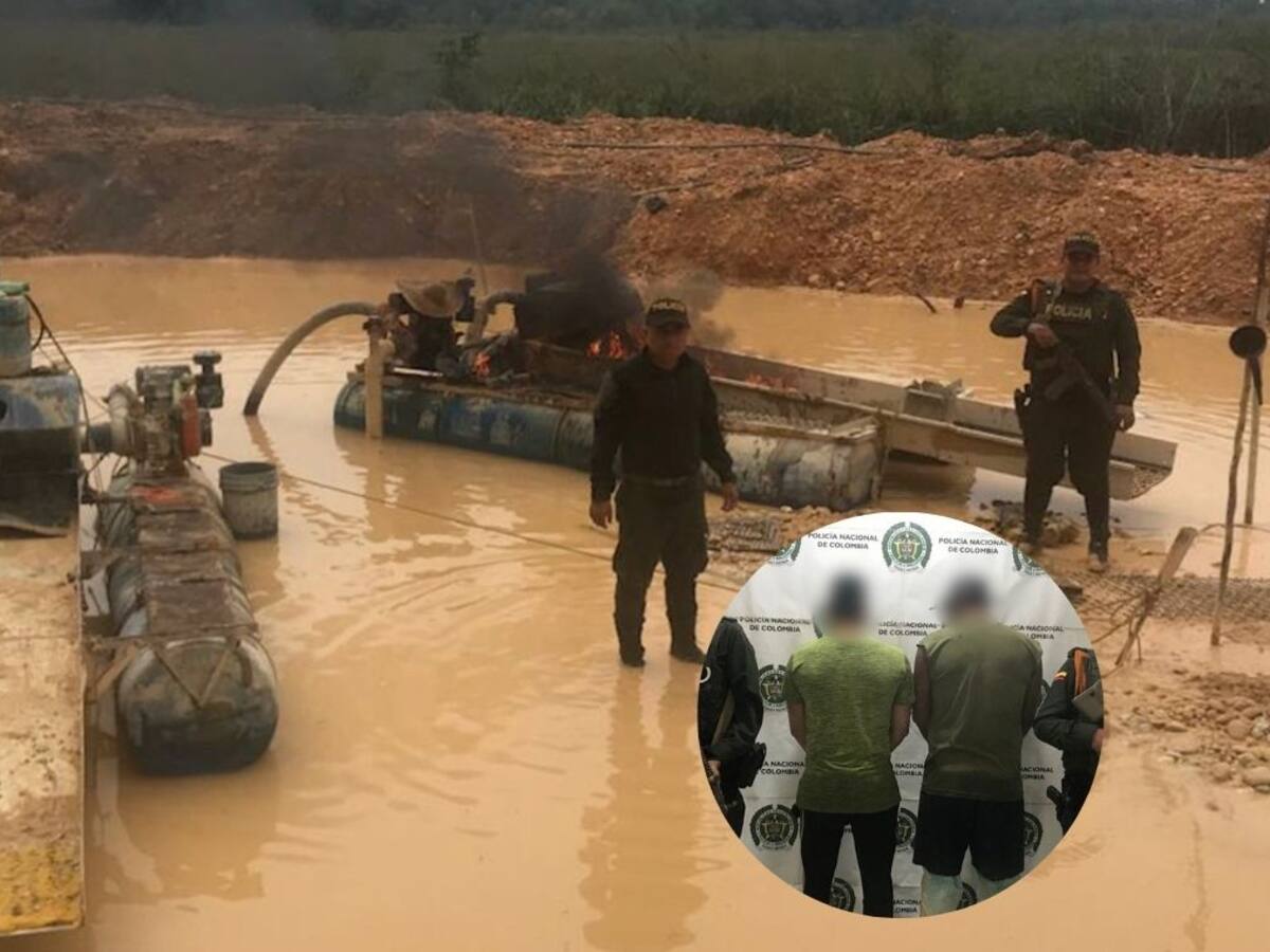 ¡Tremendo daño ambiental! Capturan a 2 hombres por explotación ilegal de oro en Santander