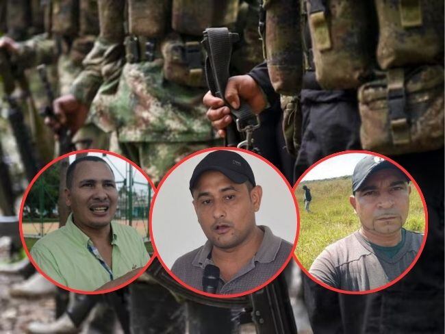 José David Ortega, Arnovis Zapata y Cervelion Cogollo, líder sociales de Córdoba.