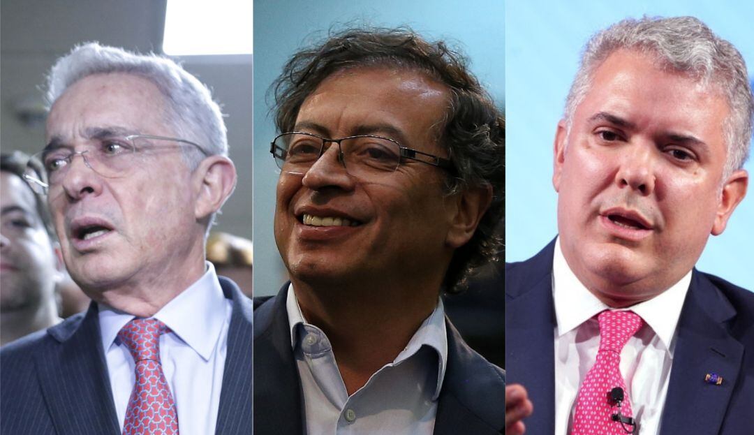 Álvaro Uribe, Gustavo Petro e Iván Duque