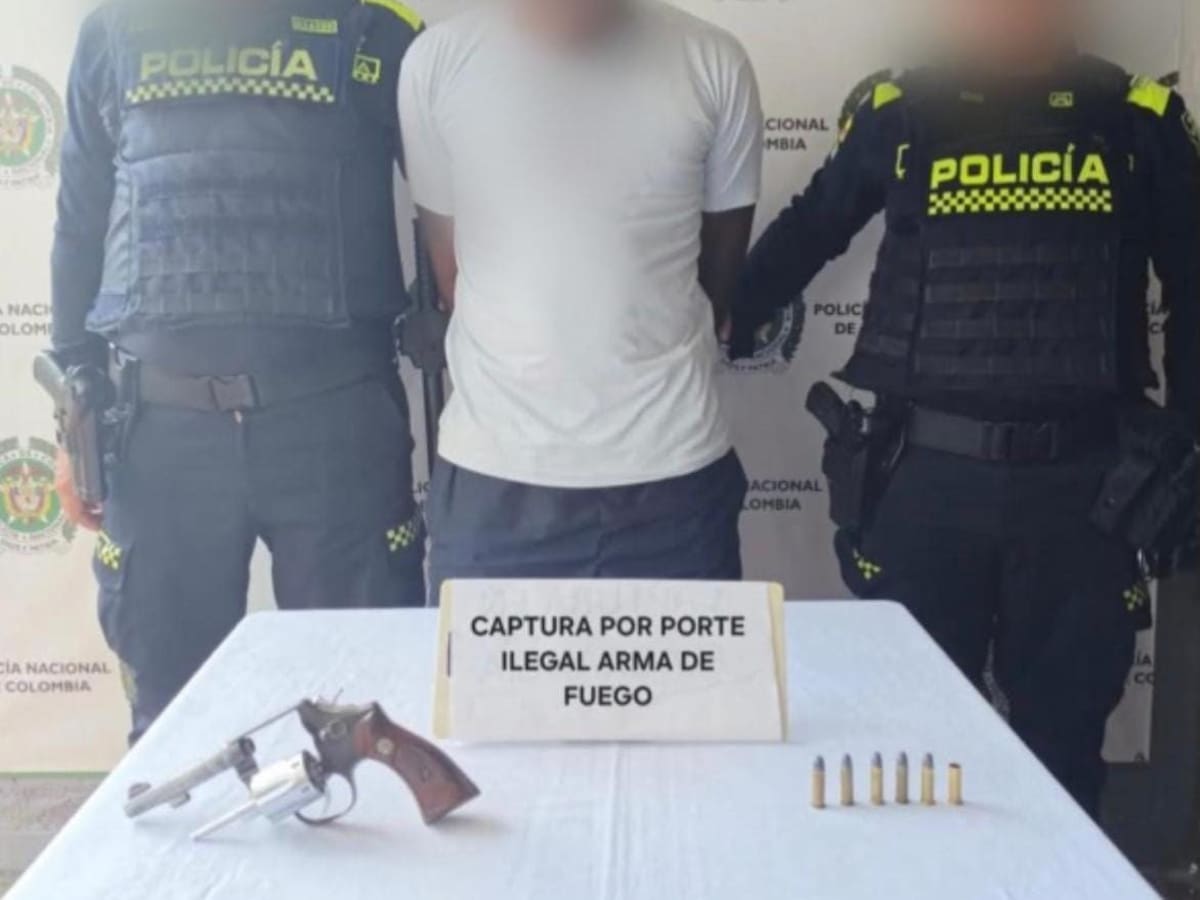 Detenido hombre con revólver sin documentación en zona rural de María La Baja
