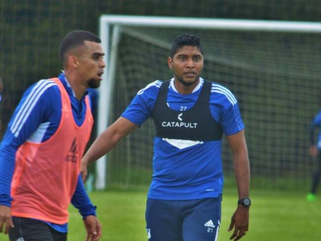 Luis Carlos Ruiz durante la práctica de este viernes de Millonarios / Foto: Nikolai Pinilla.