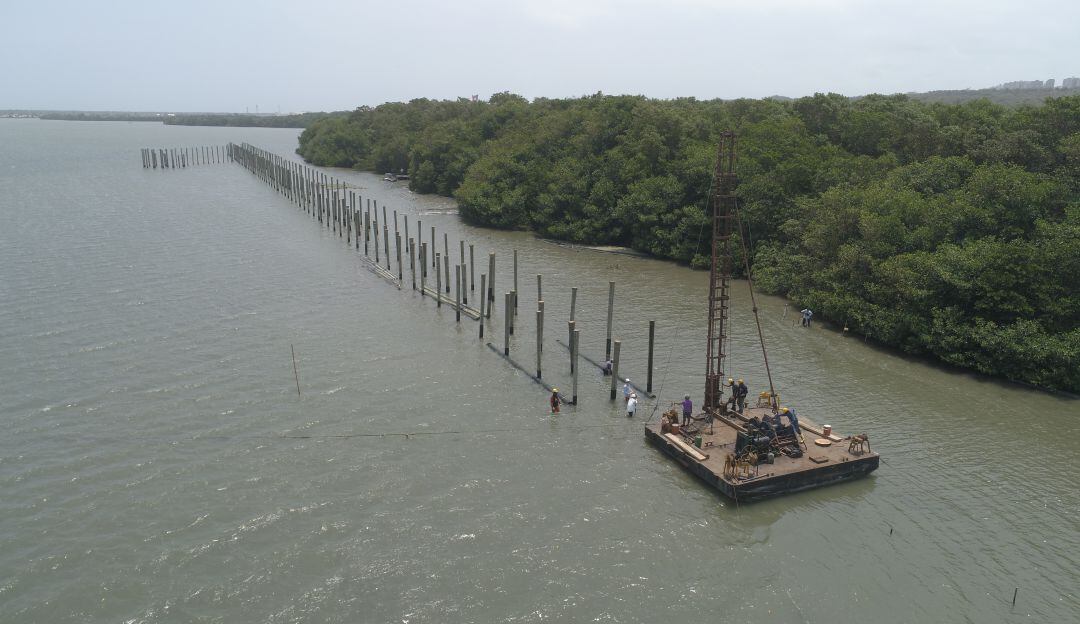 Obras del Ecoparque Ciénaga de Mallorquín