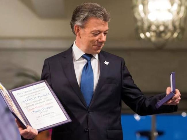 Juan Manuel Santos tras recibir el Premio Nobel de Paz