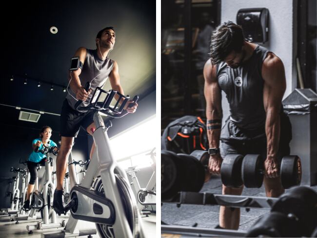 Entrenamiento de cardio y de levantamiento de pesas