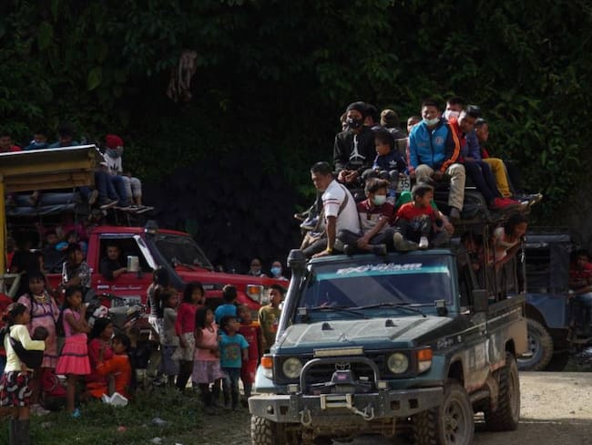 Regreso de comunidades indígenas desplazadas a sus territorios en Colombia.                    Foto: Getty 
