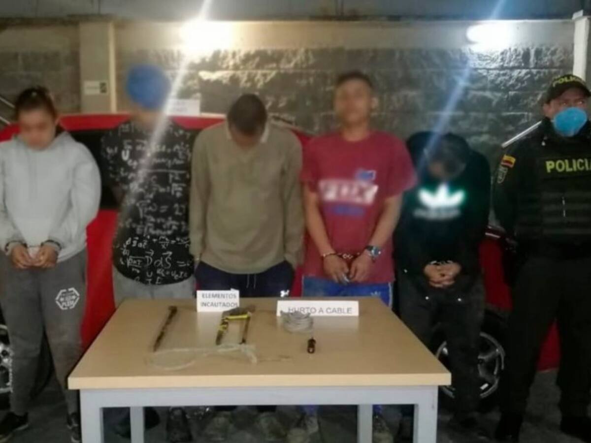 Desarticulan banda dedicada al hurto de cableado público en Pereira