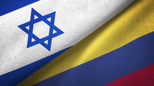 Banderas de Israel y Colombia. Foto: Getty Images