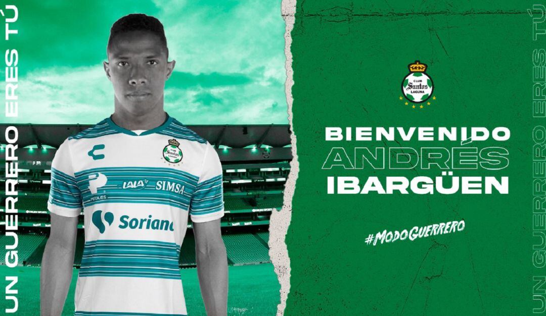 Andrés Ibarguen nuevo jugador de Santos Laguna.