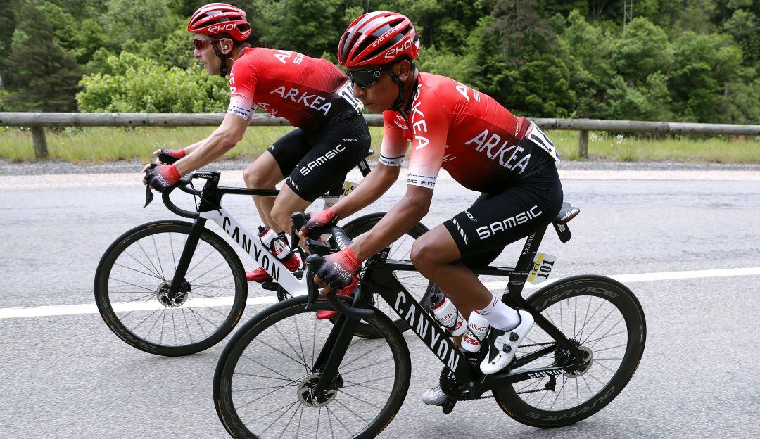 Nairo Quintana durante la segunda etapa de la carrera francesa.