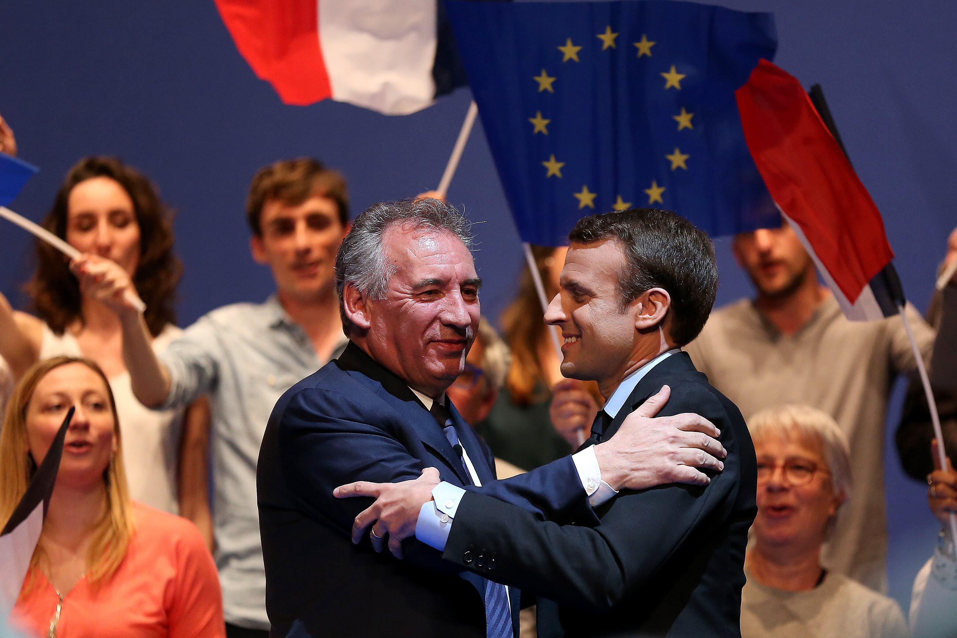 El presidente francés Emmanuel Macron, junto a su primer ministro Francois Bayrou. 
(Foto:   Romain Perrocheau/Getty Images)