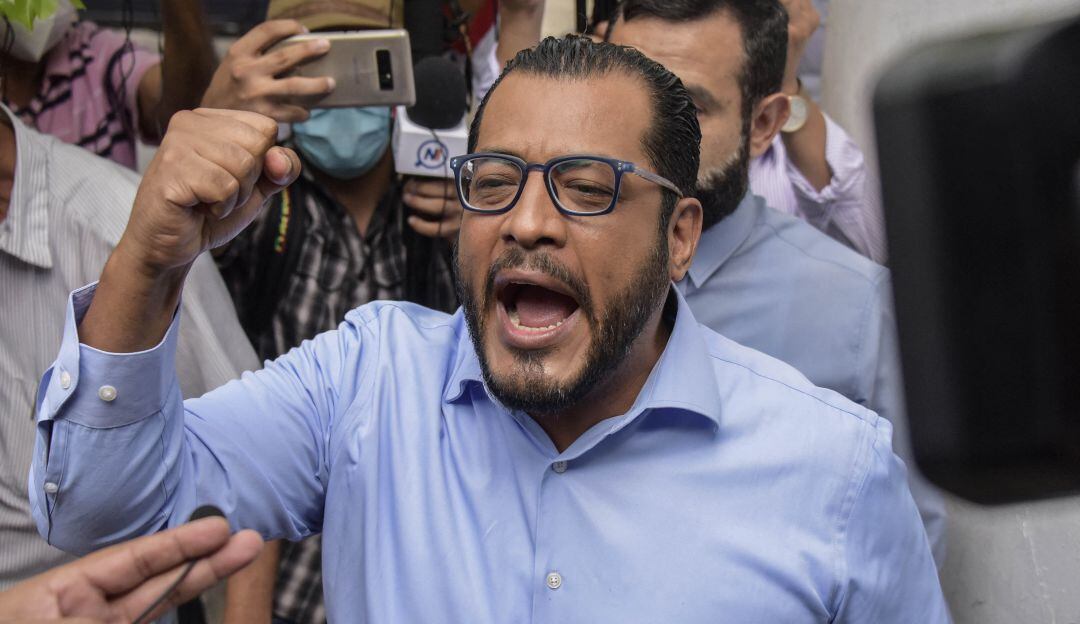 El opositor Félix Maradiaga antes de declarar ante la Fiscalía.