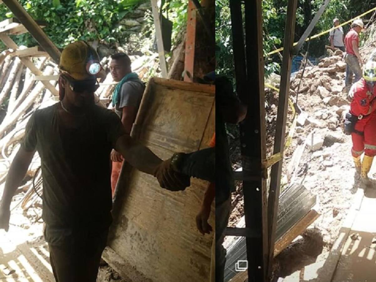 Con vida rescataron a los dos trabajadores atrapados en una mina de Marmato