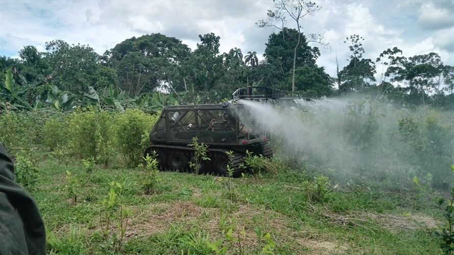 El objetivo de la Policía Antinarcóticos con cerca de 1400 hombres en la zona es erradicar 2100 hectáreas de coca ubicadas en la zona de frontera con Ecuador. Foto: Oriana Garcés (W Radio)