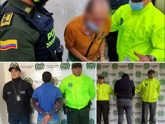 Los presuntos responsables fueron enviados a prisión. Fotos: Policía Caldas.