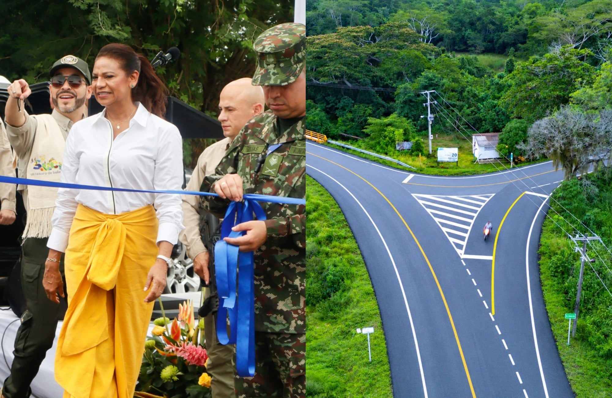 Presidente y gobernadora de Sucre entregan corredor vial que conecta a Sincelejo con Tolú. Foto: suministrada.