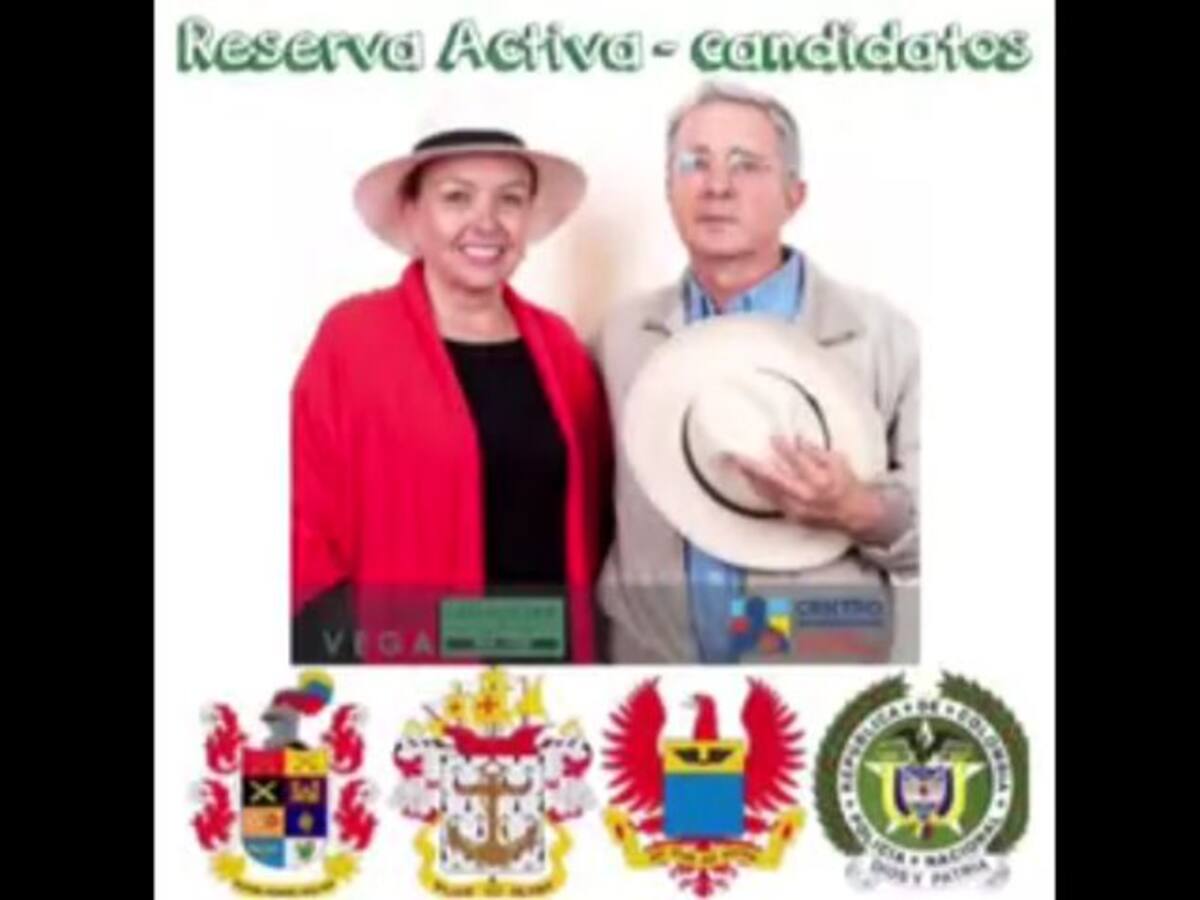 Con logos de las FF.MM. Uribe promueve candidatos