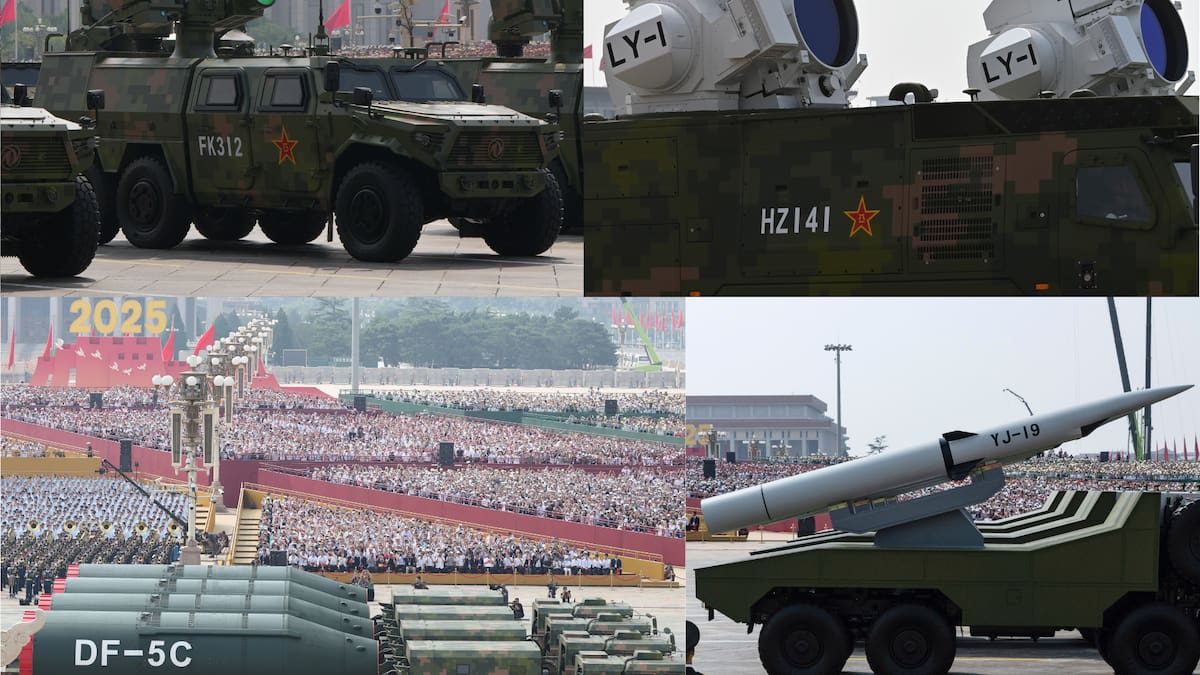 (Fotos) China presentó nuevo armamento: incluye drones, armas láser y misiles intercontinentales