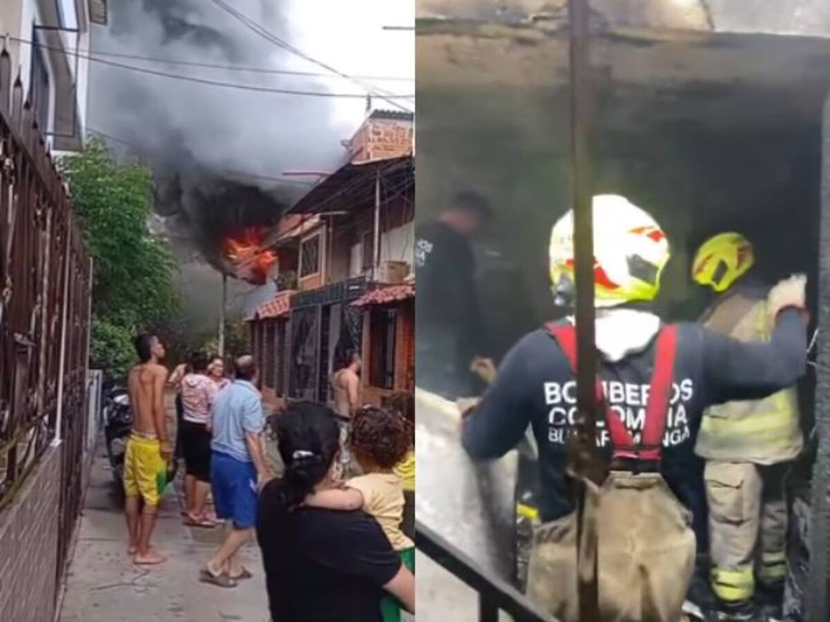 Chispas en poste de energía sería la causa de incendio en el barrio Porvenir de Bucaramanga