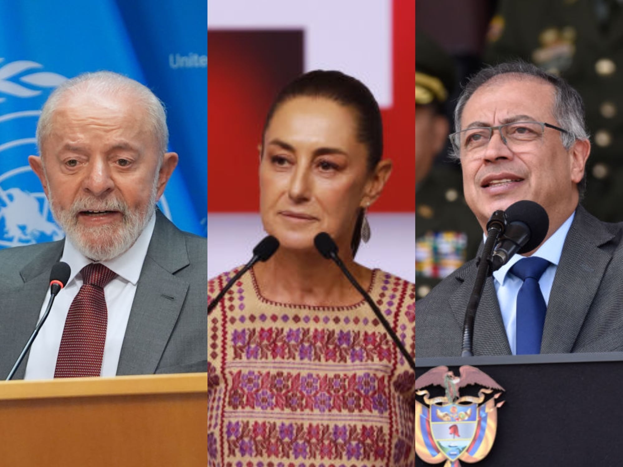 Luiz Inacio Lula da Silva, Claudia Sheinbaum y Gustavo Petro. I Fotos. Getty IMages.