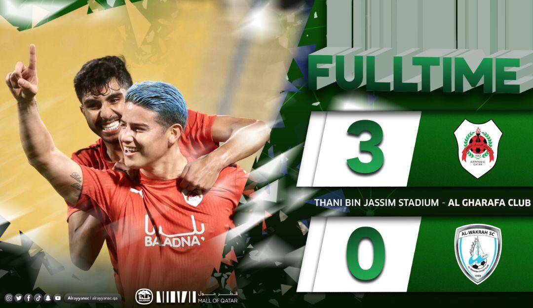 James Rodríguez fue la gran figura en la goleada del Al-Rayyan.