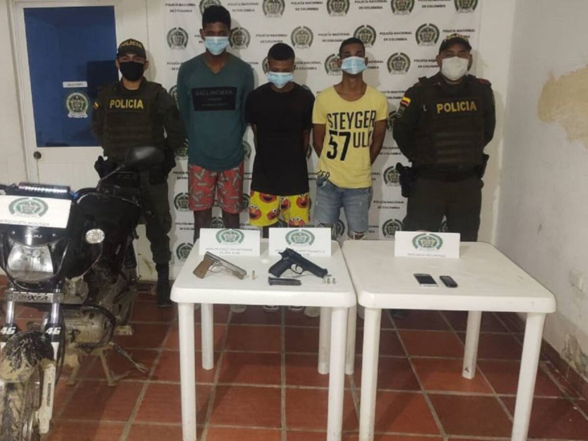 Tres presuntos delincuentes capturados en Soplaviento, Bolívar