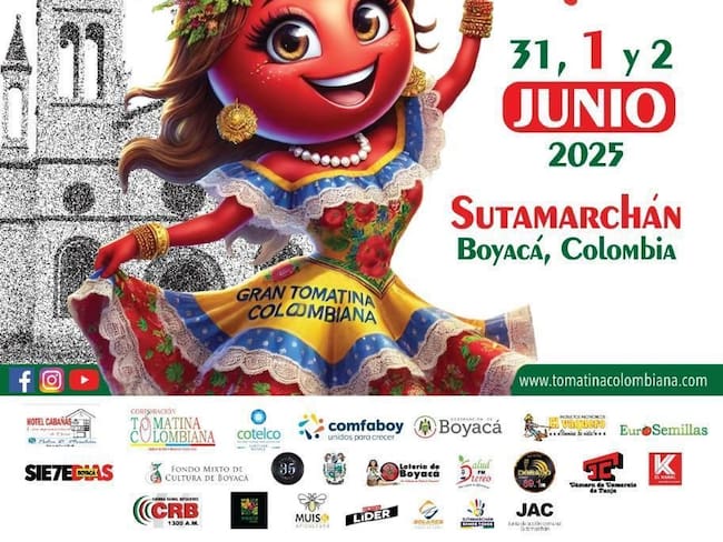Del 31 de mayo al 2 de junio, Sutamarchán celebrará la edición número 15 de la Gran Tomatina colombiana