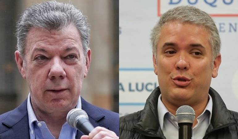 Juan Manuel Santos e Iván Duque