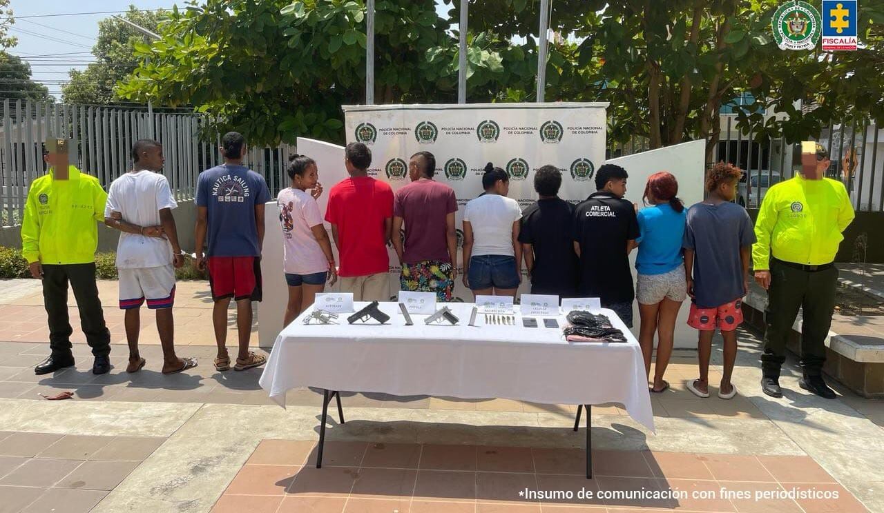 Asegurados 8 presuntos integrantes de red que comercializaba estupefacientes en Cartagena