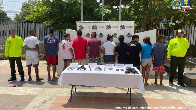 Asegurados 8 presuntos integrantes de red que comercializaba estupefacientes en Cartagena