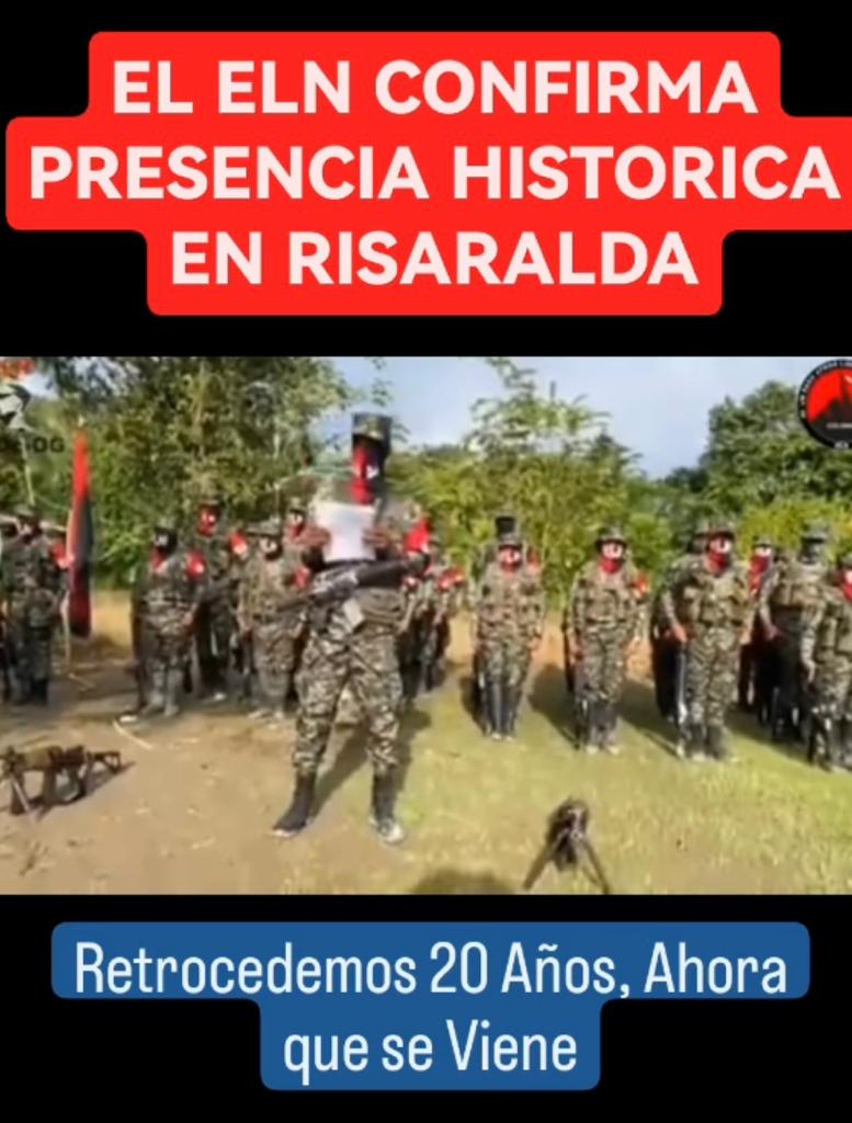 Foto: Captura video redes sociales / comunicado ELN a Risaralda