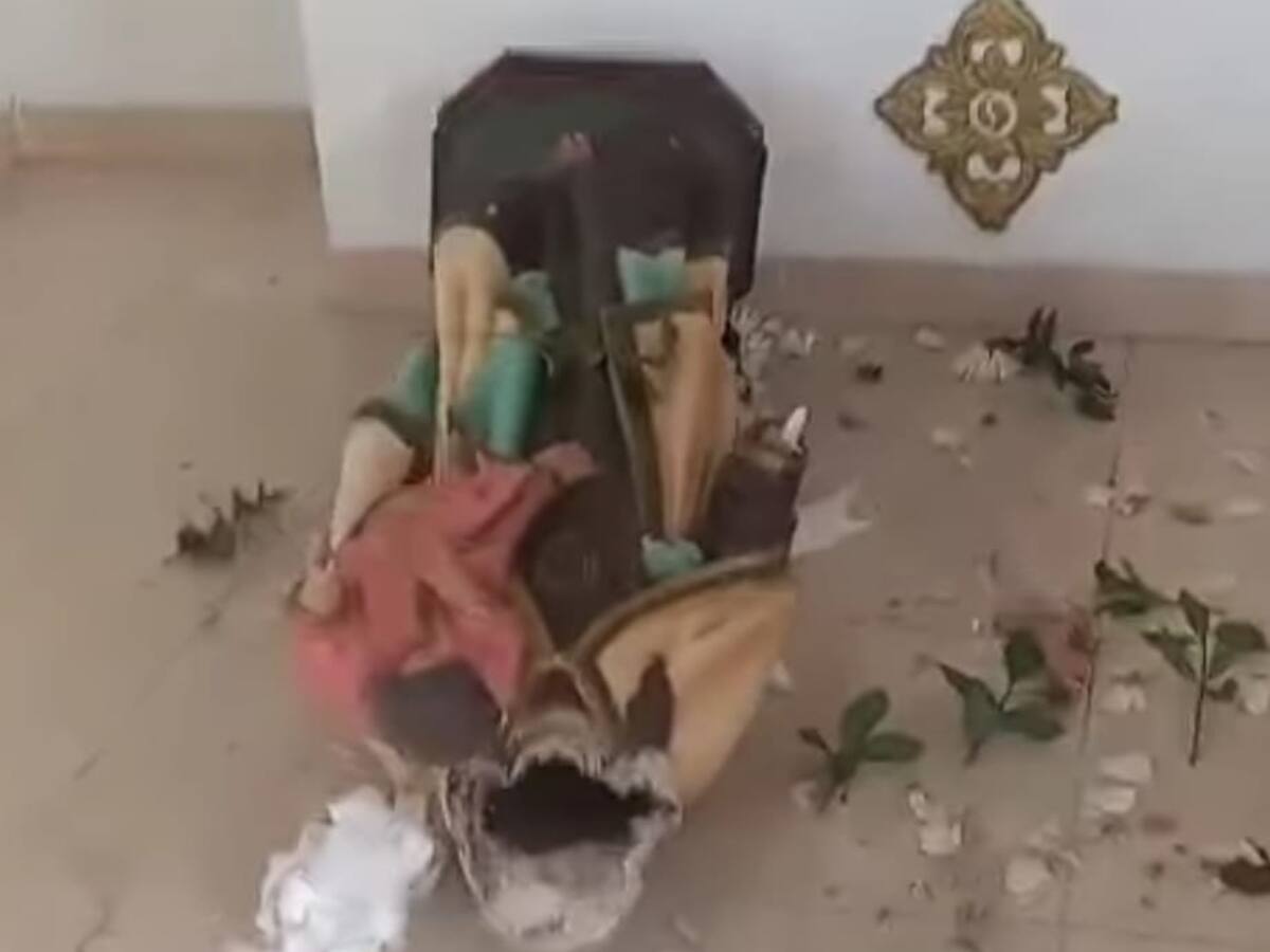 Destruyen imágenes religiosas en la capilla del cementerio de La Plata, Huila
