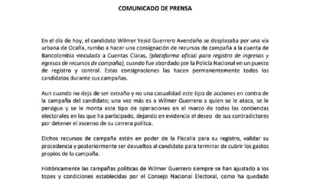 Comunicado de prensa