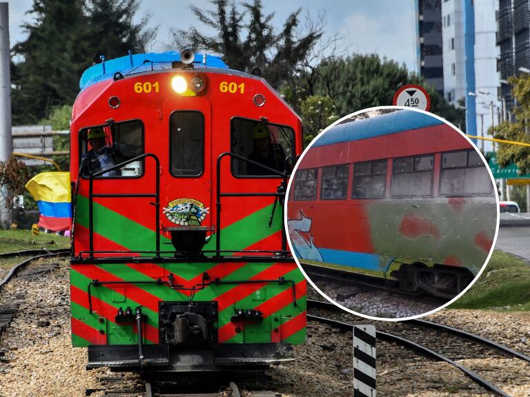 Encapuchados vandalizaron el Tren de la Sabana y atacaron a un pasajero en Bogotá