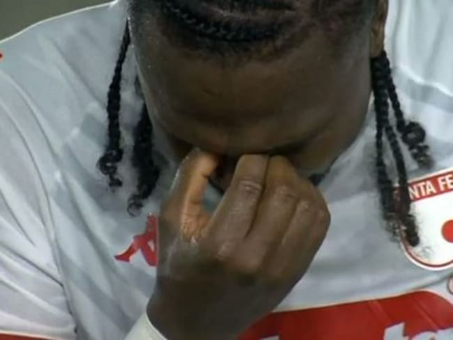 Hugo Rodallega llora tras lesionarse en el juego ante Unión Magdalena por Liga Colombiana / Captura de pantalla