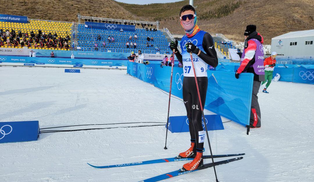 Carlos Quintana finalizó en el puesto 95 de la prueba de esquí de fondo.