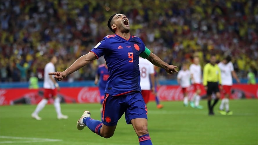 Falcao celebrando gol ante Polonia en el Mundial del 2018. Foto: Getty Images
