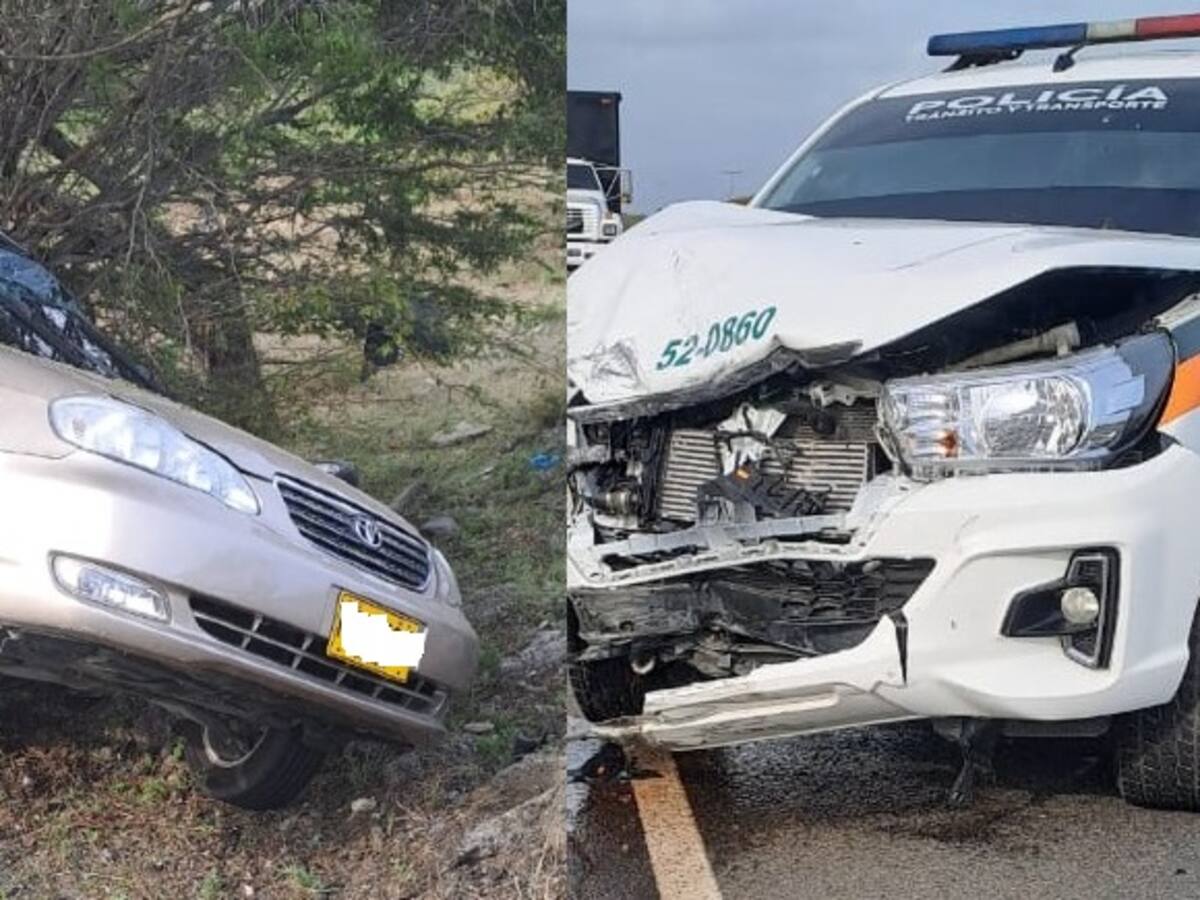 Tres personas muertas deja choque entre carro y camioneta de la Policía, en carretera de La Guajira