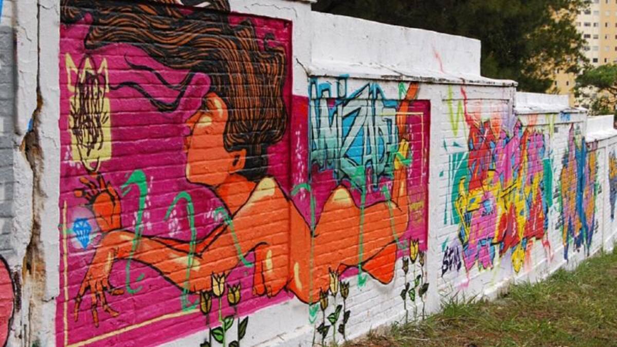 Cuarenta artistas participaron en el evento, que también se convirtió en una forma de apoyar a los artistas callejeros. Entre ellos, también se encuentran Oco Sapiens, Chileno, Oveja Negra y Cabelín, quienes pintaron la pared que aparece en esta fotografía.