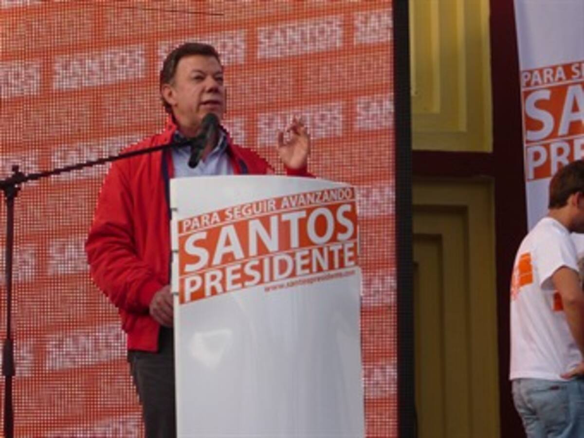 Juan Manuel Santos dice que su meta es ganar las elecciones presidenciales en primera vuelta