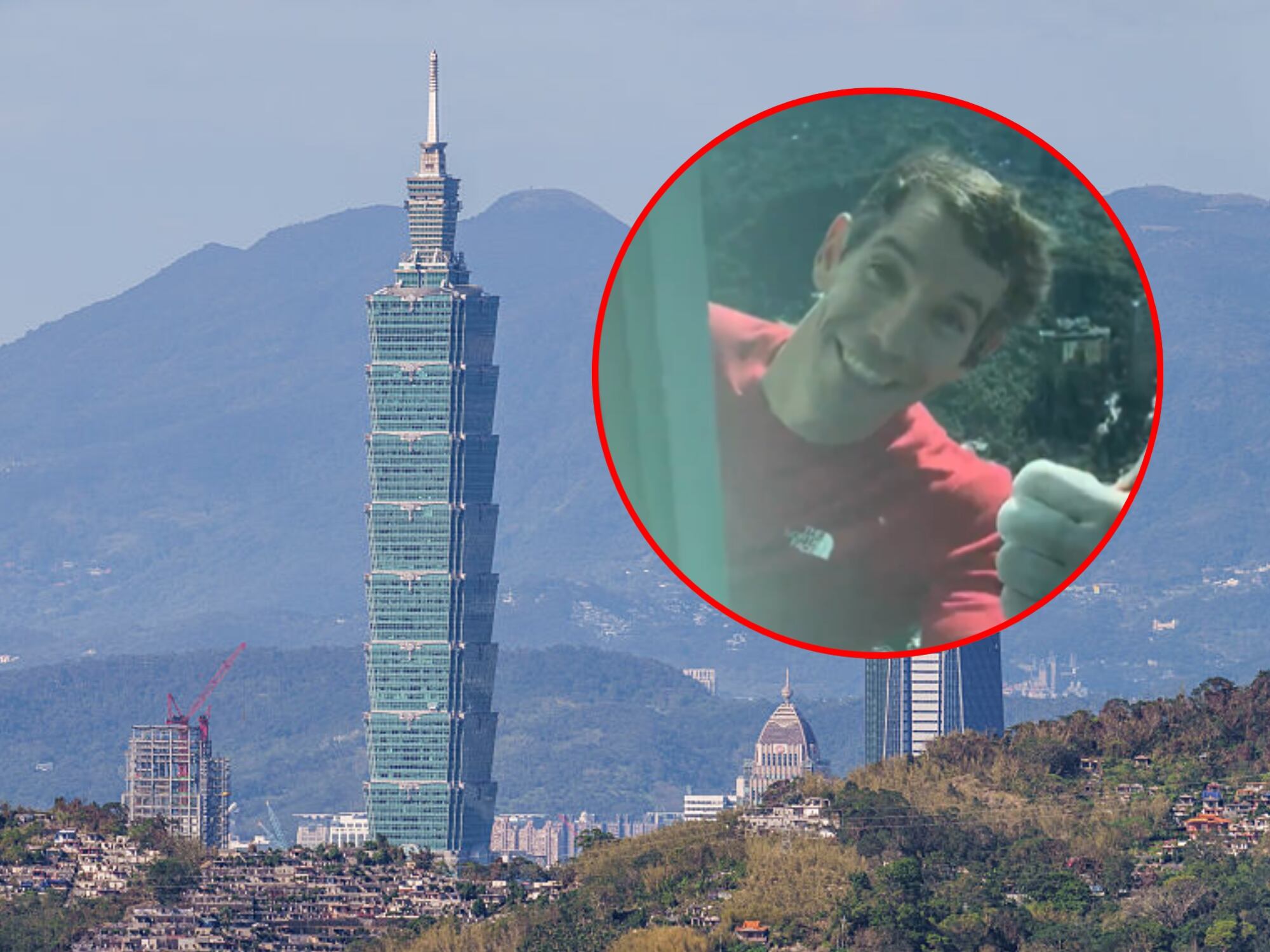 Edificio Taipei 101 y Alex Honnold. Fotos: (Photo by Andreas Arnold/picture alliance via Getty Images) / Captura de pantalla video X @OttoHuang120
