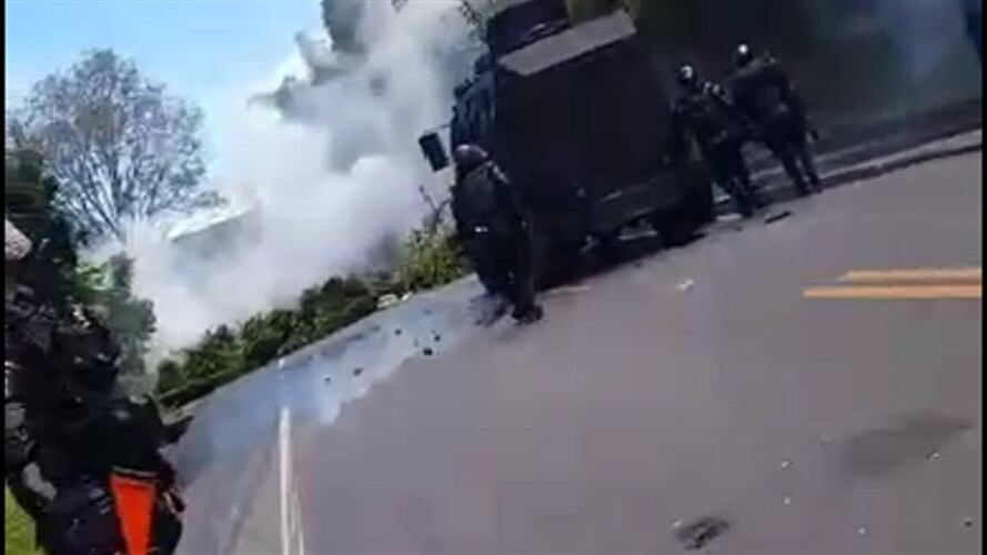 Comunidades asaltan misión médica durante protestas en Cauca. Foto: Policía Nacional