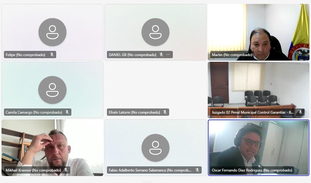 La Audiencia de Imputación de Cargos se realizó de manera virtual.