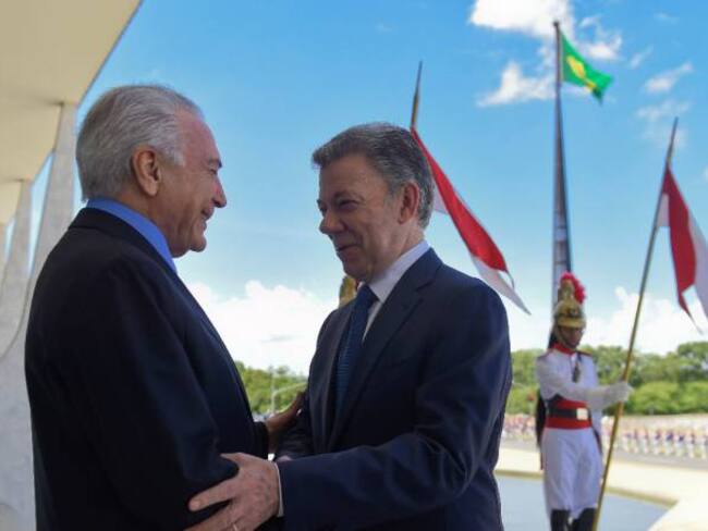 Juan Manuel Santos y Michel Temer.