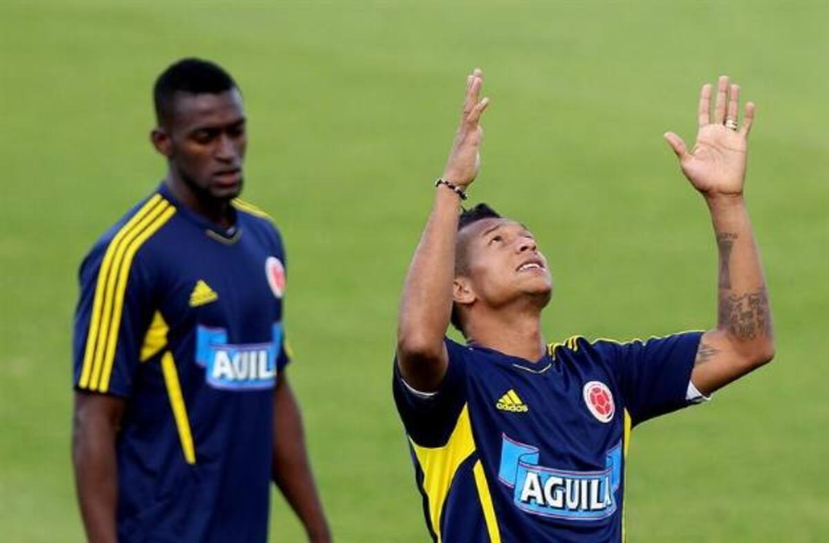 Jackson Martínez y Freddy Guarín entrenan en El Campín. Foto: EFE