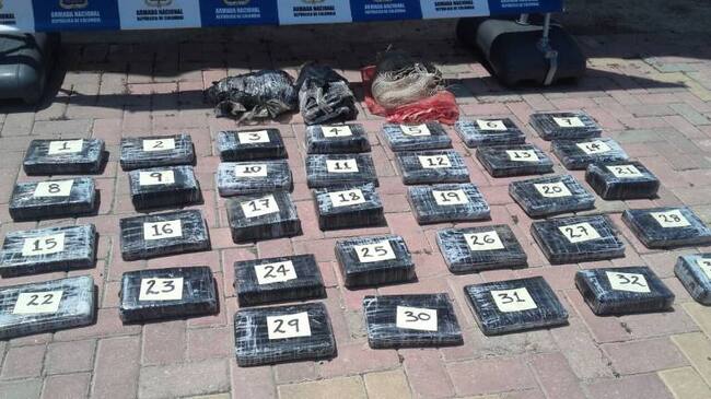 Droga incautada por la Estación de Guardacostas de Barranquilla.